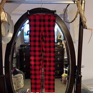 Old Navy Red and Black Plaid Kids Leggings